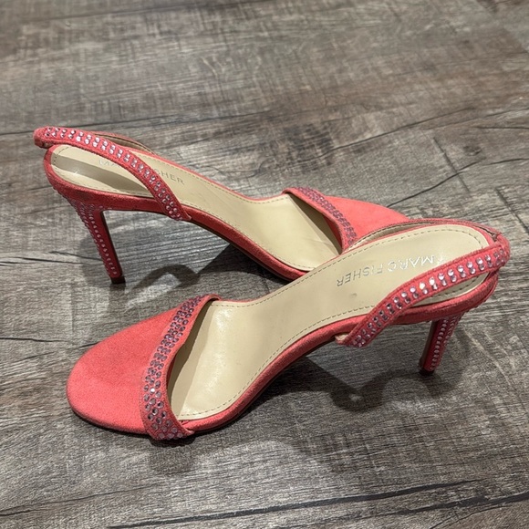 Gently Used!! Marc Fisher - Betila Rhinestone Slingback Sandals - Pink - Sz 7.5 - Picture 1 of 10
